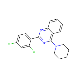 Clc1ccc(-c2nc(N3CCCCC3)c3ccccc3n2)c(Cl)c1 ZINC000002269563