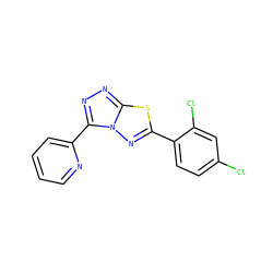 Clc1ccc(-c2nn3c(-c4ccccn4)nnc3s2)c(Cl)c1 ZINC000000533533