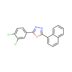 Clc1ccc(-c2nnc(-c3cccc4ccccc34)o2)cc1Cl ZINC000001580735