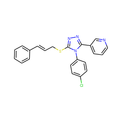 Clc1ccc(-n2c(SC/C=C/c3ccccc3)nnc2-c2cccnc2)cc1 ZINC000002446507