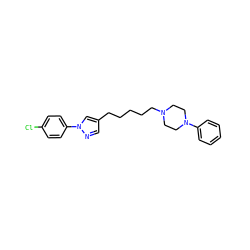 Clc1ccc(-n2cc(CCCCCN3CCN(c4ccccc4)CC3)cn2)cc1 ZINC000096916122