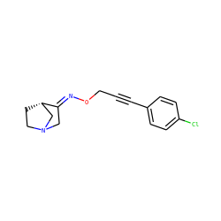 Clc1ccc(C#CCO/N=C2\CN3CC[C@H]2C3)cc1 ZINC000013780102