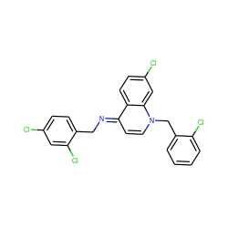 Clc1ccc(C/N=c2\ccn(Cc3ccccc3Cl)c3cc(Cl)ccc23)c(Cl)c1 ZINC000013741407