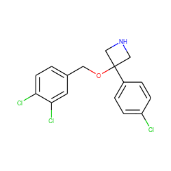 Clc1ccc(C2(OCc3ccc(Cl)c(Cl)c3)CNC2)cc1 ZINC000096924123