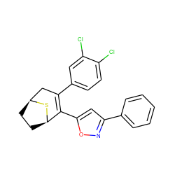 Clc1ccc(C2=C(c3cc(-c4ccccc4)no3)[C@H]3CC[C@@H](C2)S3)cc1Cl ZINC000066111699