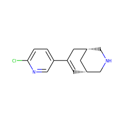 Clc1ccc(C2=C[C@H]3CNC[C@@H](C2)C3)cn1 ZINC000095577990