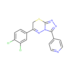 Clc1ccc(C2=Nn3c(nnc3-c3ccncc3)SC2)cc1Cl ZINC000005518225