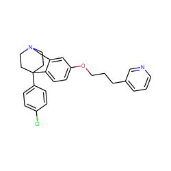 Clc1ccc(C23CCN(CC2)Cc2cc(OCCCc4cccnc4)ccc23)cc1 ZINC000114348662