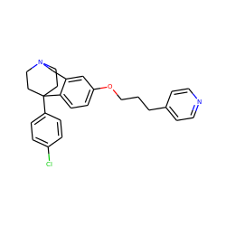 Clc1ccc(C23CCN(CC2)Cc2cc(OCCCc4ccncc4)ccc23)cc1 ZINC000114350047