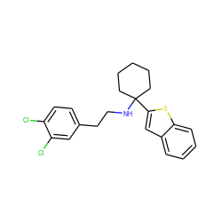 Clc1ccc(CCNC2(c3cc4ccccc4s3)CCCCC2)cc1Cl ZINC000027329435