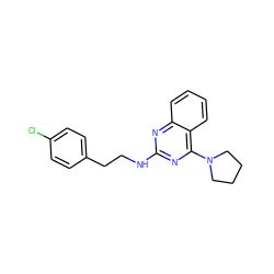 Clc1ccc(CCNc2nc(N3CCCC3)c3ccccc3n2)cc1 ZINC000071330914