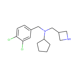 Clc1ccc(CN(CC2CNC2)C2CCCC2)cc1Cl ZINC000299823341