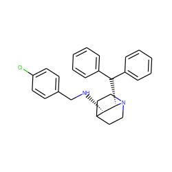 Clc1ccc(CN[C@H]2C3CCN(CC3)[C@H]2C(c2ccccc2)c2ccccc2)cc1 ZINC000038334035