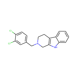 Clc1ccc(CN2CCc3c([nH]c4ccccc34)C2)cc1Cl ZINC000019594845