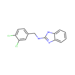 Clc1ccc(CNc2nc3ccccc3[nH]2)cc1Cl ZINC000001302121