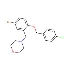 Clc1ccc(COc2ccc(Br)cc2CN2CCOCC2)cc1 ZINC000028822076