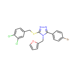 Clc1ccc(CSc2nnc(-c3ccc(Br)cc3)n2Cc2ccco2)cc1Cl ZINC000066156976