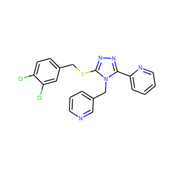 Clc1ccc(CSc2nnc(-c3ccccn3)n2Cc2cccnc2)cc1Cl ZINC000066112163