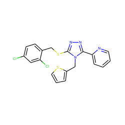 Clc1ccc(CSc2nnc(-c3ccccn3)n2Cc2cccs2)c(Cl)c1 ZINC000066167354