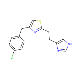 Clc1ccc(Cc2csc(CCc3c[nH]cn3)n2)cc1 ZINC000027980715