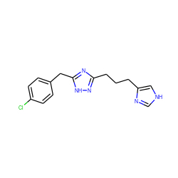 Clc1ccc(Cc2nc(CCCc3c[nH]cn3)n[nH]2)cc1 ZINC000027982626