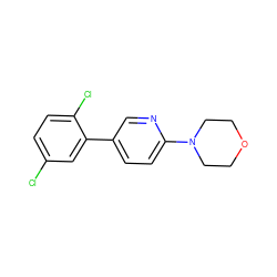 Clc1ccc(Cl)c(-c2ccc(N3CCOCC3)nc2)c1 ZINC000045258806