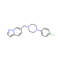 Clc1ccc(N2CCN(Cc3ccc4ccnn4c3)CC2)cc1 ZINC000013863614