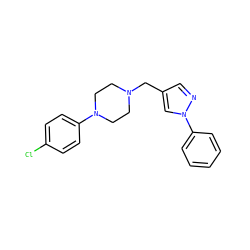 Clc1ccc(N2CCN(Cc3cnn(-c4ccccc4)c3)CC2)cc1 ZINC000036216619