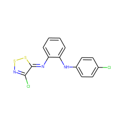 Clc1ccc(Nc2ccccc2/N=c2\ssnc2Cl)cc1 ZINC000012375657