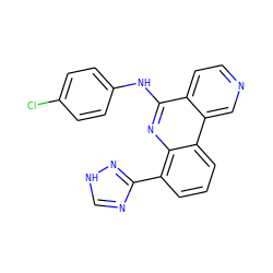 Clc1ccc(Nc2nc3c(-c4nc[nH]n4)cccc3c3cnccc23)cc1 ZINC000073142025