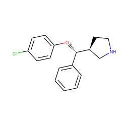 Clc1ccc(O[C@@H](c2ccccc2)[C@H]2CCNC2)cc1 ZINC000095587267