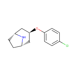 Clc1ccc(O[C@H]2C[C@@H]3CC[C@H](C2)N3)cc1 ZINC000101387136