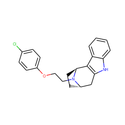 Clc1ccc(OCCN2[C@H]3CC[C@H]2c2c([nH]c4ccccc24)C3)cc1 ZINC000100753841