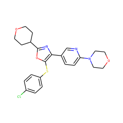 Clc1ccc(Sc2oc(C3CCOCC3)nc2-c2ccc(N3CCOCC3)nc2)cc1 ZINC000072317513