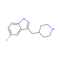 Clc1ccc2[nH]cc(CC3CCNCC3)c2c1 ZINC000028757403