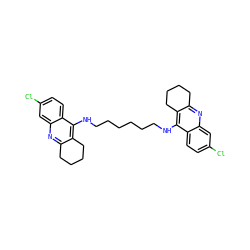 Clc1ccc2c(NCCCCCCNc3c4c(nc5cc(Cl)ccc35)CCCC4)c3c(nc2c1)CCCC3 ZINC000014946309