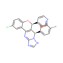 Clc1ccc2c(c1)C1=C([C@H](c3ccncc3)O2)[C@@H](c2ccc(Br)cc2)N2NC=NC2=N1 ZINC000013122500