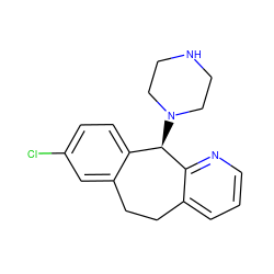 Clc1ccc2c(c1)CCc1cccnc1[C@@H]2N1CCNCC1 ZINC000022862791