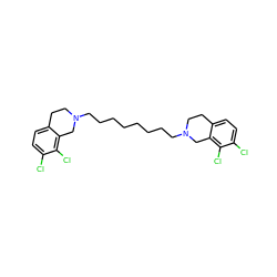 Clc1ccc2c(c1Cl)CN(CCCCCCCCN1CCc3ccc(Cl)c(Cl)c3C1)CC2 ZINC000027862893