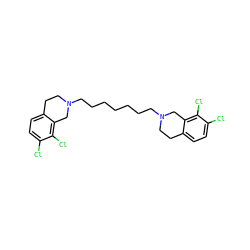 Clc1ccc2c(c1Cl)CN(CCCCCCCN1CCc3ccc(Cl)c(Cl)c3C1)CC2 ZINC000027862038