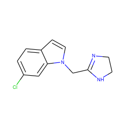 Clc1ccc2ccn(CC3=NCCN3)c2c1 ZINC000653842759