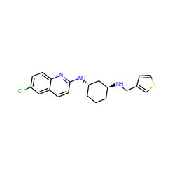 Clc1ccc2nc(N[C@H]3CCC[C@H](NCc4ccsc4)C3)ccc2c1 ZINC000028950886