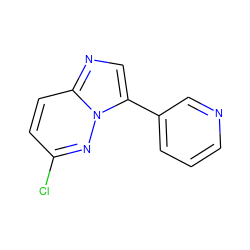 Clc1ccc2ncc(-c3cccnc3)n2n1 ZINC000042827425