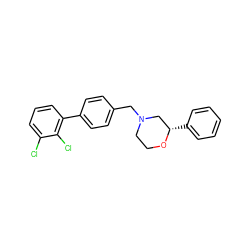 Clc1cccc(-c2ccc(CN3CCO[C@@H](c4ccccc4)C3)cc2)c1Cl ZINC000040430036