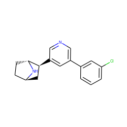 Clc1cccc(-c2cncc([C@H]3C[C@H]4CC[C@H]3N4)c2)c1 ZINC000253806634