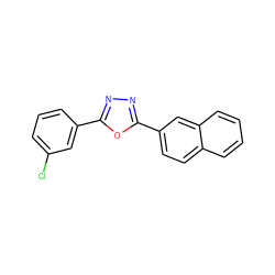 Clc1cccc(-c2nnc(-c3ccc4ccccc4c3)o2)c1 ZINC000004916337