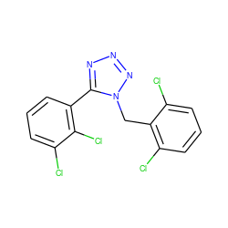 Clc1cccc(-c2nnnn2Cc2c(Cl)cccc2Cl)c1Cl ZINC000043068689