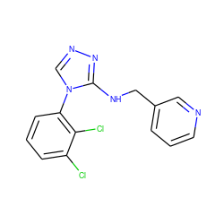 Clc1cccc(-n2cnnc2NCc2cccnc2)c1Cl ZINC000029126450