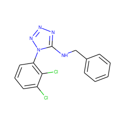 Clc1cccc(-n2nnnc2NCc2ccccc2)c1Cl ZINC000071333277