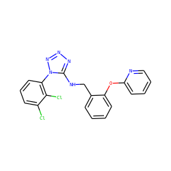 Clc1cccc(-n2nnnc2NCc2ccccc2Oc2ccccn2)c1Cl ZINC000066251405